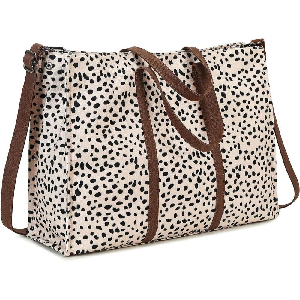 Laptop Tote Bag for Women Work 15.6 inch Canvas Shoulder Bags Computer Messenger